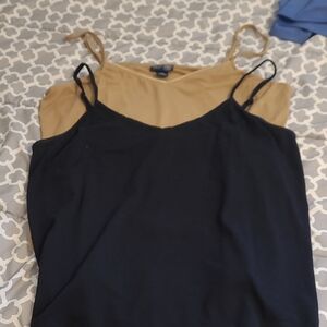 Venezia Blue and Tan Sleeveless Camisole Top